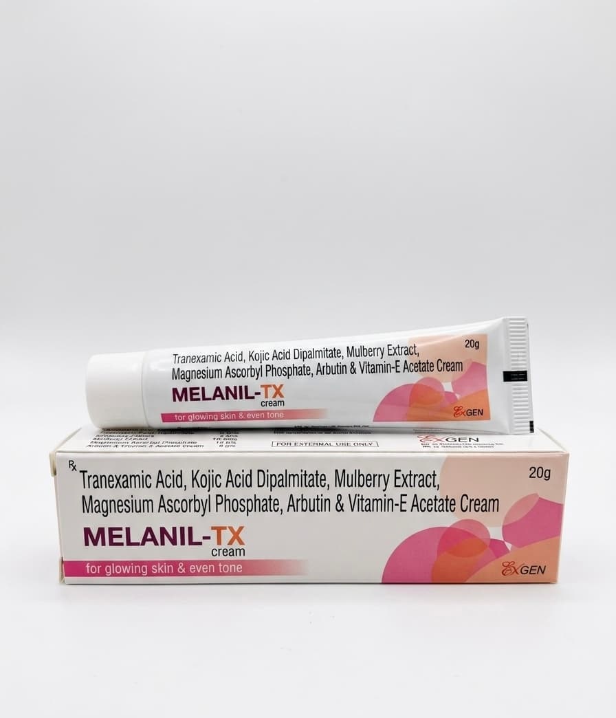 Melanil-TX — Tranexamic Acid, Kojic Acid Dipalmitate, Mulberry Extract, Magnesium Ascorbyl Phosphate, Arbutin & Vitamin-E Acetate Cream