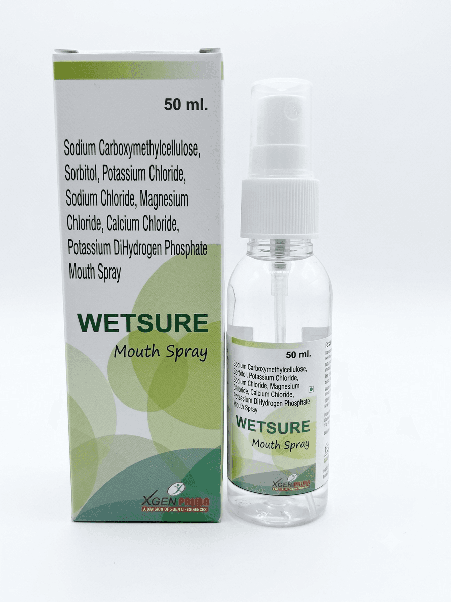 Wetsure — Sodium Carboxymethylcellulose, Sorbitol, Potassium Chloride, Sodium Chloride, Magnesium Chloride, Calcium Chloride & Potassium Dihydrogen Phosphate Mouth Spray — 50 ml