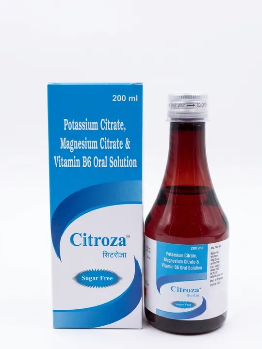 Citroza — Potassium Citrate, Magnesium Citrate & Vitamin B6 Oral Solution — Sugar Free
