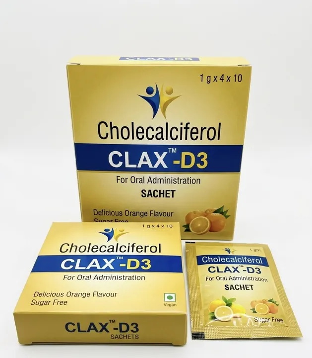 Clax-D3 — Cholecalciferol (Vitamin D3) Sachet — Sugar Free, Orange Flavour