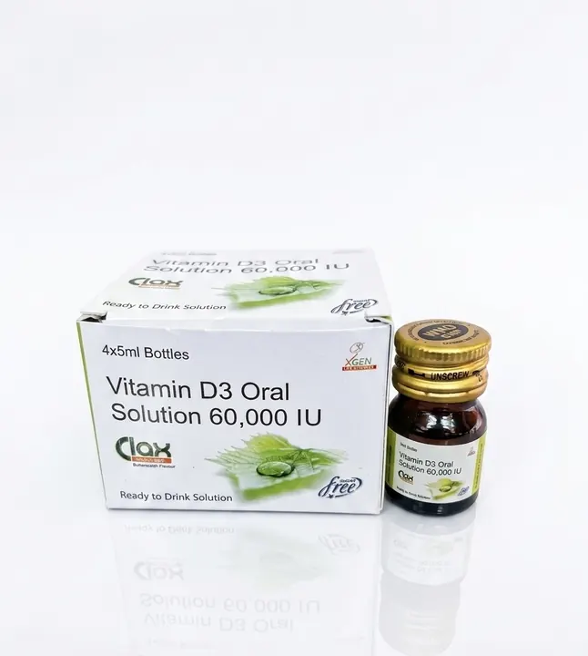 Clax-D3 Solution — Vitamin D3 (Cholecalciferol) Oral Solution 60,000 IU — Sugar Free, Butterscotch Flavour