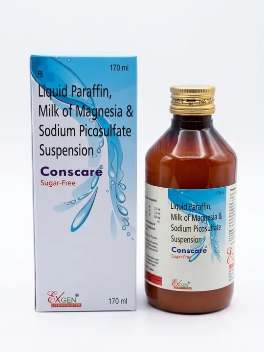 Conscare — Liquid Paraffin, Milk of Magnesia & Sodium Picosulfate Suspension — Sugar Free, 170 ml
