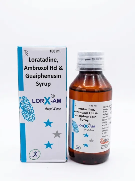 LORX-AM Syrup — Loratadine, Ambroxol Hydrochloride & Guaiphenesin Syrup — 100 ml