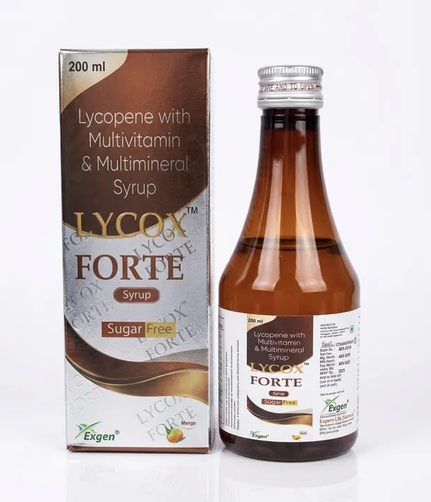 Lycox Forte — Lycopene with Multivitamin & Multimineral Syrup — Sugar Free, Mango Flavour