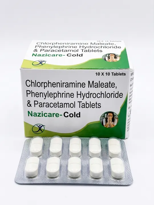 Nazicare-Cold — Chlorpheniramine Maleate, Phenylephrine Hydrochloride & Paracetamol Tablets